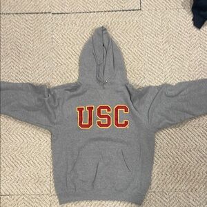 Heritage Gray and Red Hoodie with Kangaroo Pocket